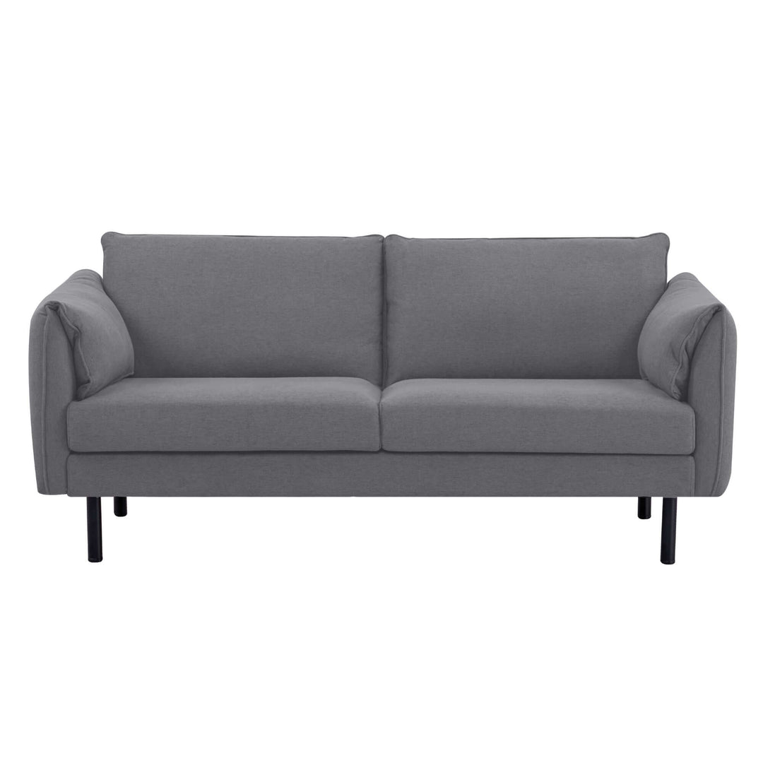 Affordable dark grey Channel 3-seater fabric sofa in Scandinavian style, perfect for DIY home decor.