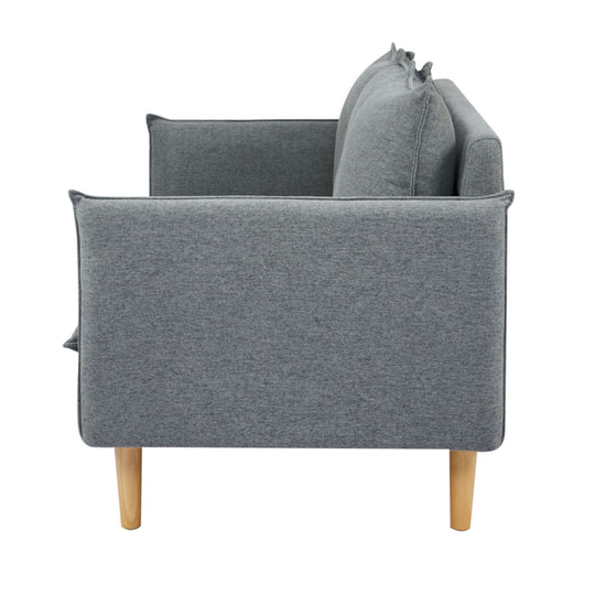 Dark grey 2+3 seater fabric sofa side view, showcasing quality upholstery and stylish Scandinavian design. Affordable luxury for your lounge.