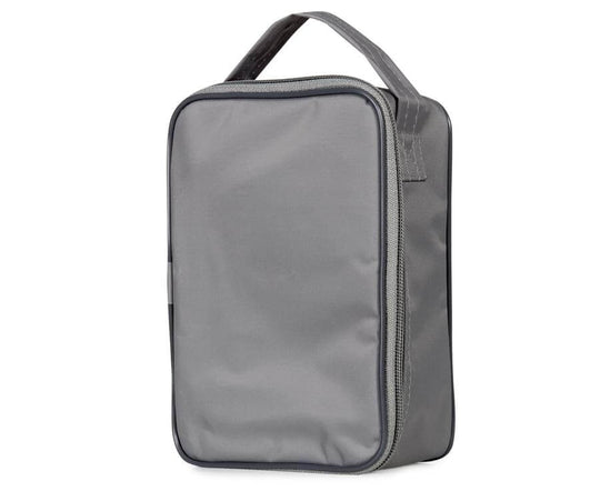 Gray zippered storage bag with handle, ideal for organizing tools or personal items while on the go.