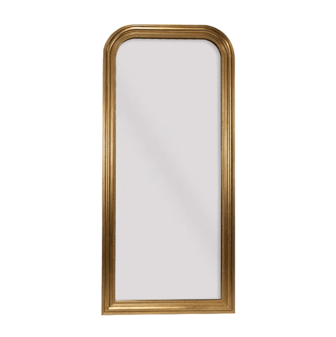 Freya Scallop mirror in black, large full length, elegant design for affordable contemporary decor.