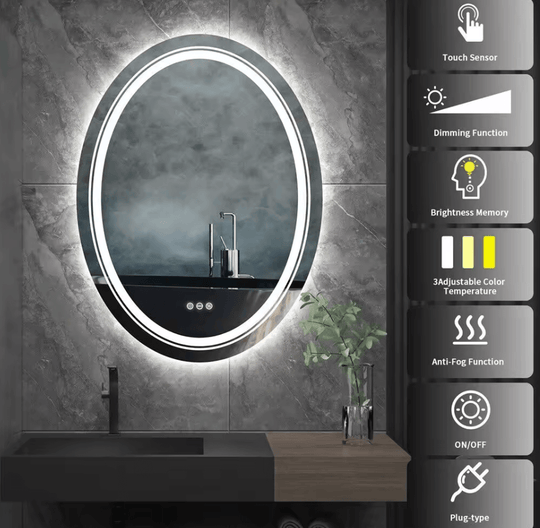 DSZ Product, feed-cond-new, feed-sl-DSZ Freight Payable, newInterior Ave - Led Oval Frameless Salon / Bathroom Wall Mirror - 60 X 80Cm - Premium Home & Garden > Decor > Mirrors from Interior Ave ! Shop Online Buy Now at S & D's Value Store Family Business Best Customer ServiceDSZ Product, feed-cond-new, feed-sl-DSZ Freight Payable, new