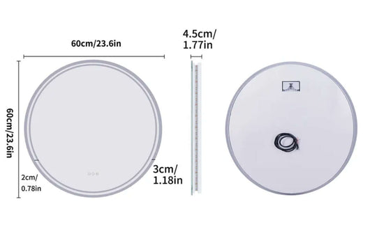 DSZ Product, feed-cond-new, feed-sl-DSZ Freight Payable, newInterior Ave - Led Round Frameless Salon /  Bathroom Wall Mirror - 60Cm - Premium Home & Garden > Decor > Mirrors from Interior Ave ! Shop Online Buy Now at S & D's Value Store Family Business Best Customer ServiceDSZ Product, feed-cond-new, feed-sl-DSZ Freight Payable, new