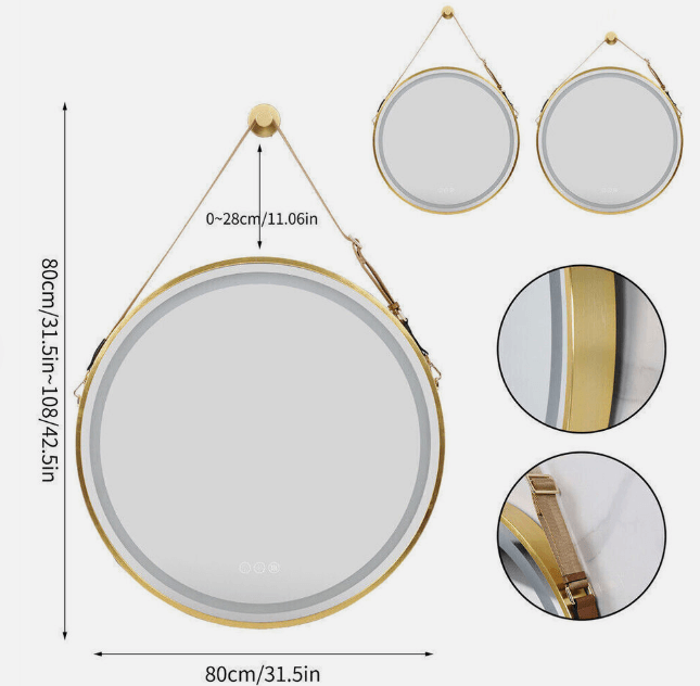 DSZ Product, feed-cond-new, feed-sl-DSZ Freight Payable, newInterior Ave - Led Round Hanging Salon / Bathroom Wall Mirror - Gold - 80Cm - Premium Home & Garden > Decor > Mirrors from Interior Ave ! Shop Online Buy Now at S & D's Value Store Family Business Best Customer ServiceDSZ Product, feed-cond-new, feed-sl-DSZ Freight Payable, new