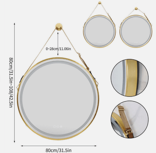 DSZ Product, feed-cond-new, feed-sl-DSZ Freight Payable, newInterior Ave - Led Round Hanging Salon / Bathroom Wall Mirror - Gold - 80Cm - Premium Home & Garden > Decor > Mirrors from Interior Ave ! Shop Online Buy Now at S & D's Value Store Family Business Best Customer ServiceDSZ Product, feed-cond-new, feed-sl-DSZ Freight Payable, new