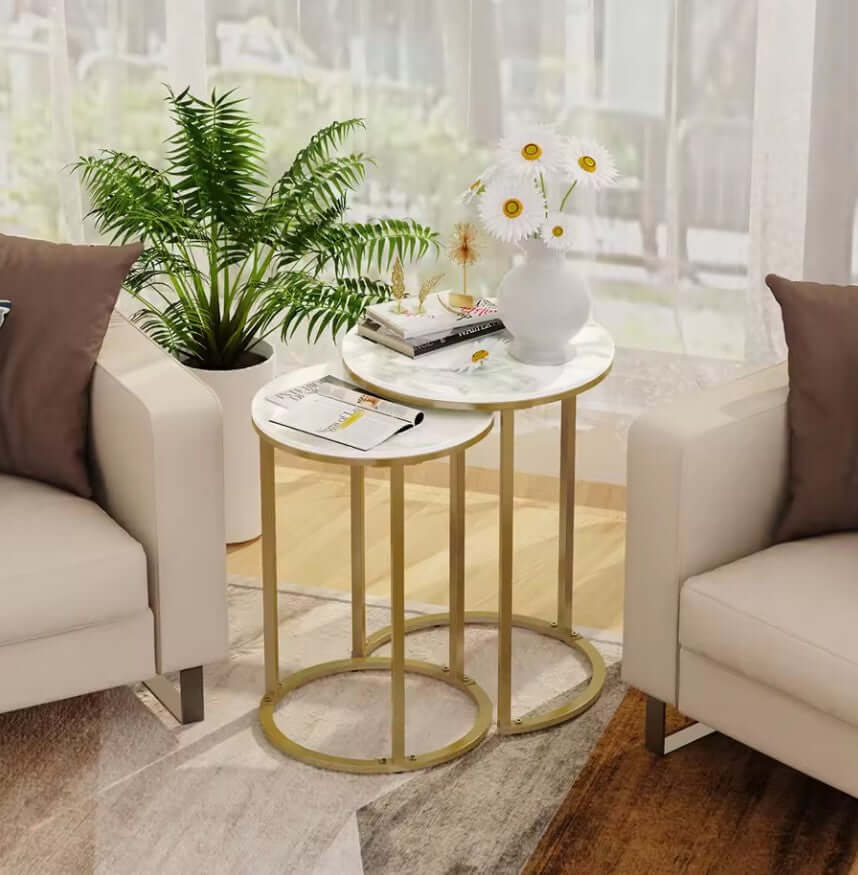 DSZ Product, feed-cond-new, feed-sl-DSZ Freight PayableInterior Ave - Deva Gold Nested Side Table Set - Premium Furniture > Dining > Buffets & Sideboards from Interior Ave ! Shop Online Buy Now at S & D's Value Store Family Business Best Customer ServiceDSZ Product, feed-cond-new, feed-sl-DSZ Freight Payable