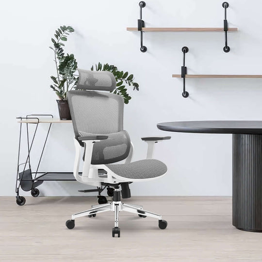 Affordable ergonomic grey mesh office chair with adjustable features, perfect for quality home or office settings.