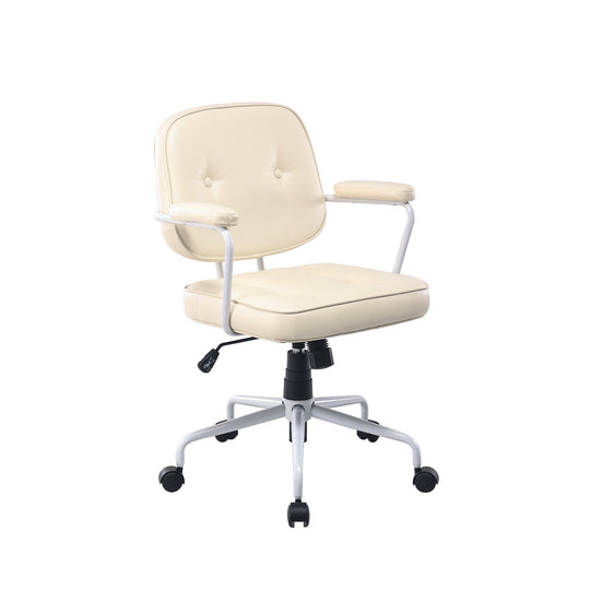 DSZ Product, feed-cond-new, feed-sl-DSZ Freight Payable, newLouise White Frame Faux Leather Home Office Chair In Beige - Premium Furniture > Office > Office & Desk Chairs from DSZ ! Shop Online Buy Now at S & D's Value Store Family Business Best Customer ServiceDSZ Product, feed-cond-new, feed-sl-DSZ Freight Payable, new