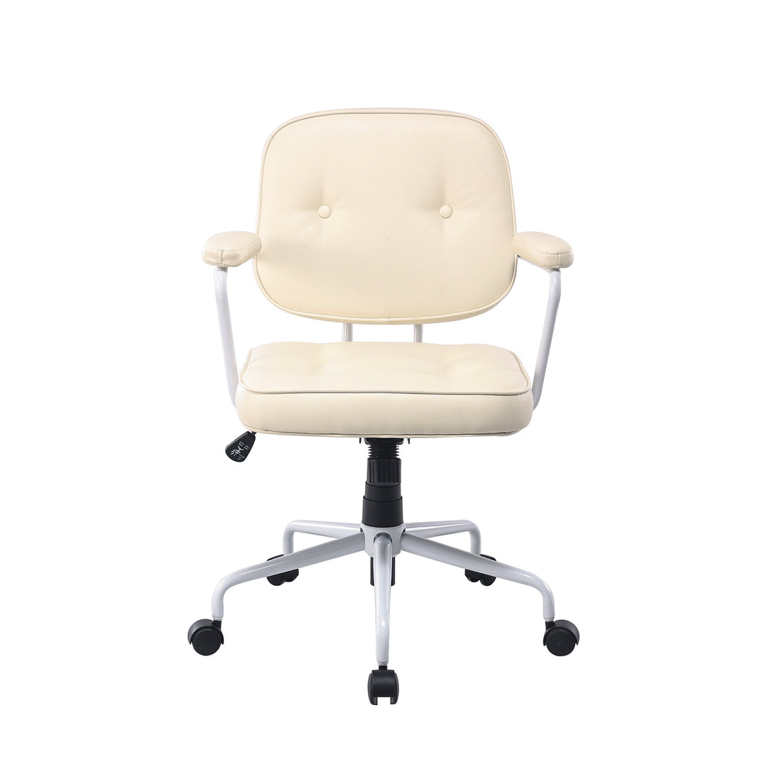 DSZ Product, feed-cond-new, feed-sl-DSZ Freight Payable, newLouise White Frame Faux Leather Home Office Chair In Beige - Premium Furniture > Office > Office & Desk Chairs from DSZ ! Shop Online Buy Now at S & D's Value Store Family Business Best Customer ServiceDSZ Product, feed-cond-new, feed-sl-DSZ Freight Payable, new