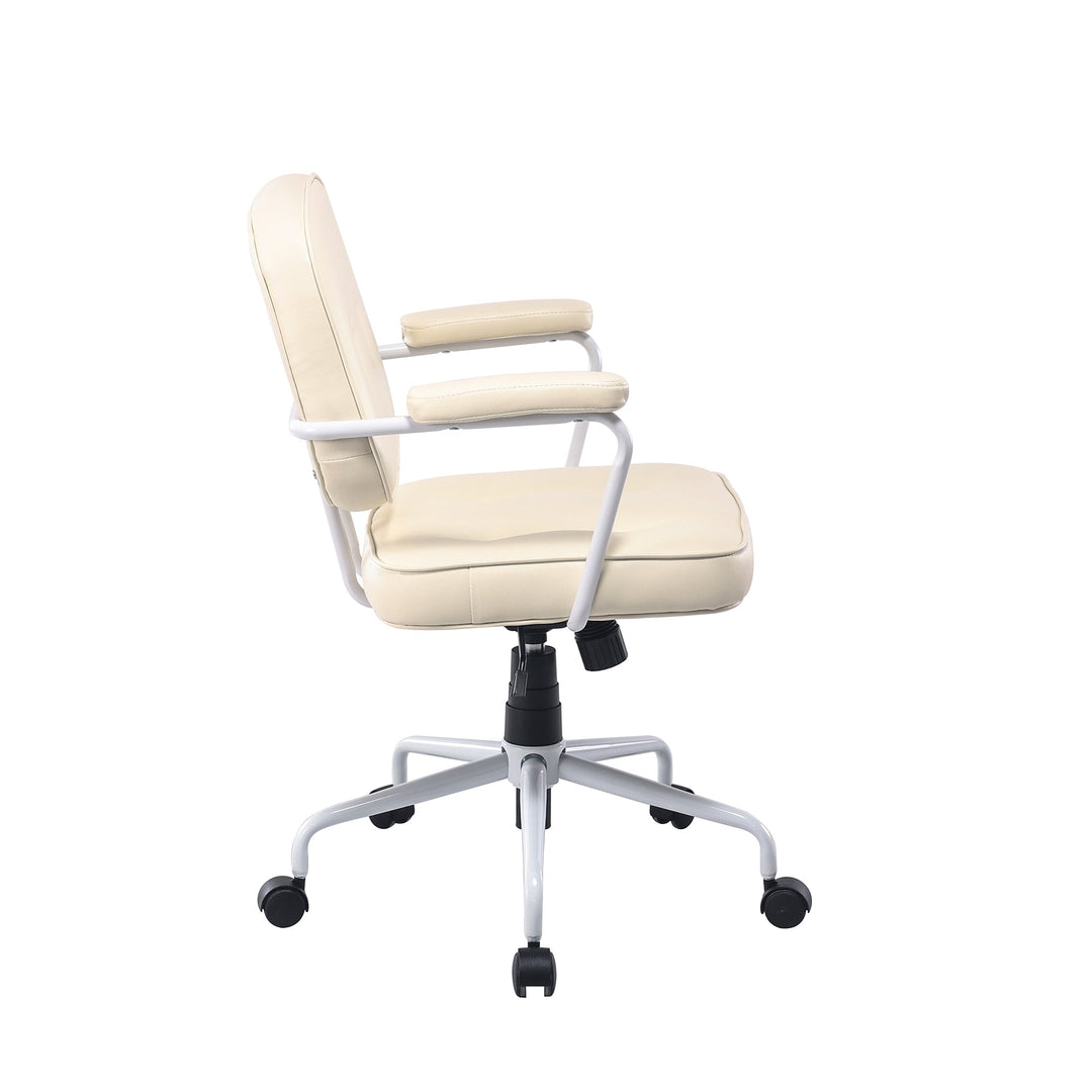 DSZ Product, feed-cond-new, feed-sl-DSZ Freight Payable, newLouise White Frame Faux Leather Home Office Chair In Beige - Premium Furniture > Office > Office & Desk Chairs from DSZ ! Shop Online Buy Now at S & D's Value Store Family Business Best Customer ServiceDSZ Product, feed-cond-new, feed-sl-DSZ Freight Payable, new