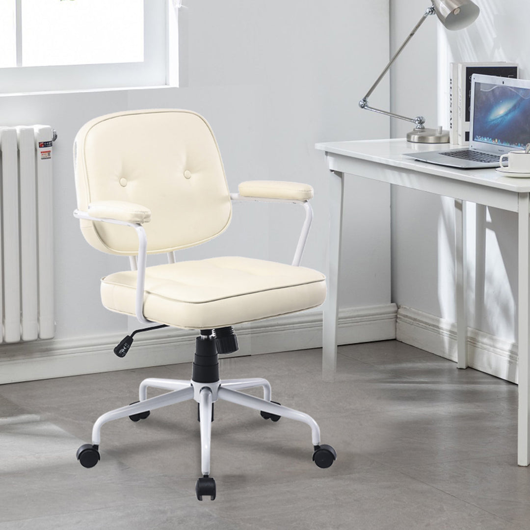 DSZ Product, feed-cond-new, feed-sl-DSZ Freight Payable, newLouise White Frame Faux Leather Home Office Chair In Beige - Premium Furniture > Office > Office & Desk Chairs from DSZ ! Shop Online Buy Now at S & D's Value Store Family Business Best Customer ServiceDSZ Product, feed-cond-new, feed-sl-DSZ Freight Payable, new