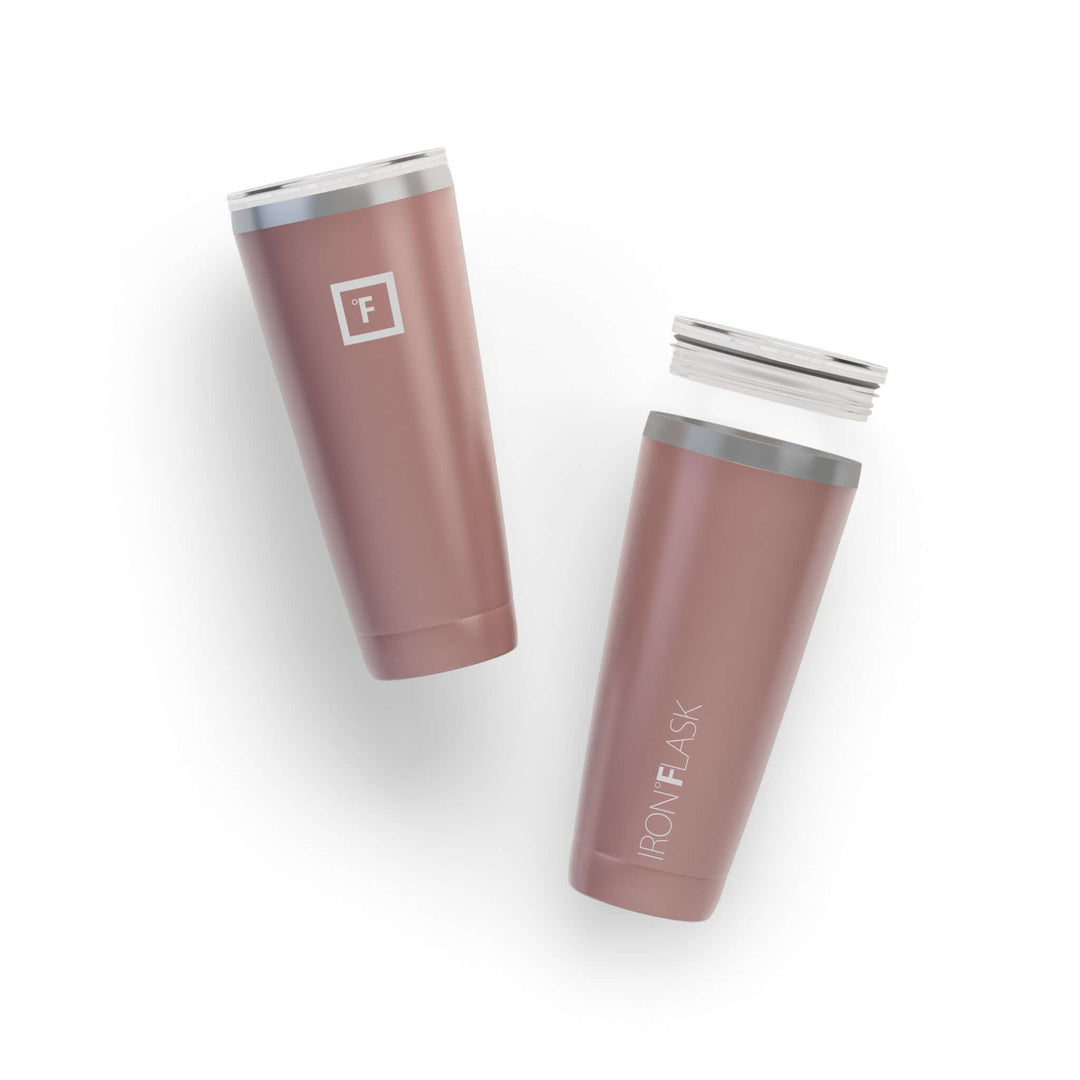 Iron Flask Classic Tumbler in rose gold, 32oz, stylish and functional double-walled design for hot or cold drinks.