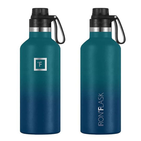 Iron Flask Narrow Mouth 32 oz Bottle in Dark Night, Durable, Affordable, Leak-proof design with Spout Lid.