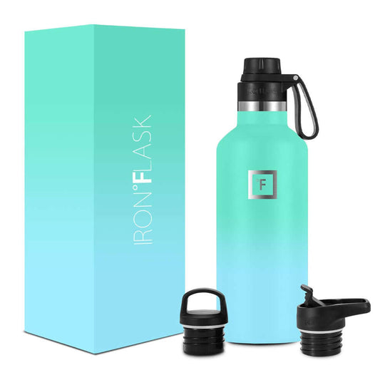 Iron Flask 32oz Narrow Mouth Bottle with Spout Lid, Sky color, affordable quality hydration solution for on-the-go.