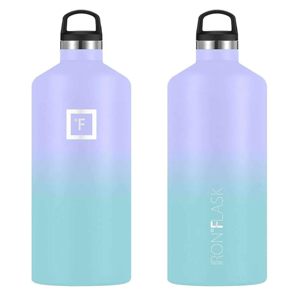 Iron Flask Narrow Mouth Bottle, Cotton Candy color, 64oz/1900ml, affordable, quality, leak-proof lid options.