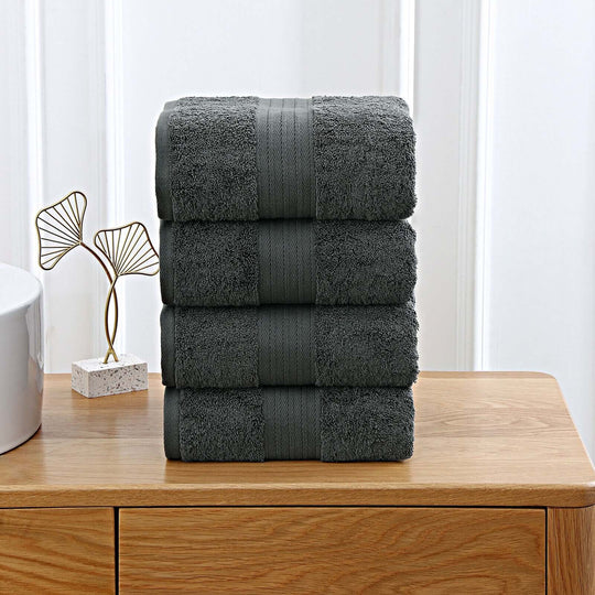 _label_, DSZ Product, feed-cond-new, feed-sl-free shipping, free-shipping, newLinenland 4 Piece Cotton Bath Towels Set - Charcoal - Premium Home & Garden > Bathroom Accessories > Bath Towels & Robes from Linenland ! Shop Online Buy Now at S & D's Value Store Family Business Best Customer Service_label_, DSZ Product, feed-cond-new, feed-sl-free shipping, free-shipping, new