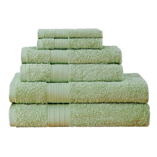 _label_, DSZ Product, feed-cond-new, feed-sl-free shipping, free-shipping, newLuxury 6 Piece Soft And Absorbent Cotton Bath Towel Set - Sage Green - Premium Home & Garden > Bathroom Accessories > Bath Towels & Robes from Linenland ! Shop Online Buy Now at S & D's Value Store Family Business Best Customer Service_label_, DSZ Product, feed-cond-new, feed-sl-free shipping, free-shipping, new