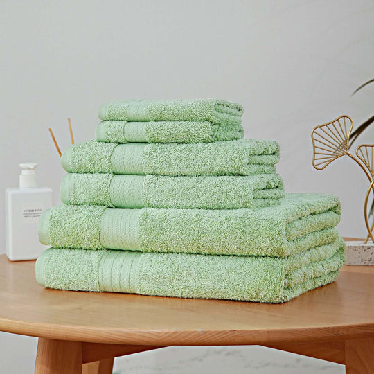 _label_, DSZ Product, feed-cond-new, feed-sl-free shipping, free-shipping, newLuxury 6 Piece Soft And Absorbent Cotton Bath Towel Set - Sage Green - Premium Home & Garden > Bathroom Accessories > Bath Towels & Robes from Linenland ! Shop Online Buy Now at S & D's Value Store Family Business Best Customer Service_label_, DSZ Product, feed-cond-new, feed-sl-free shipping, free-shipping, new