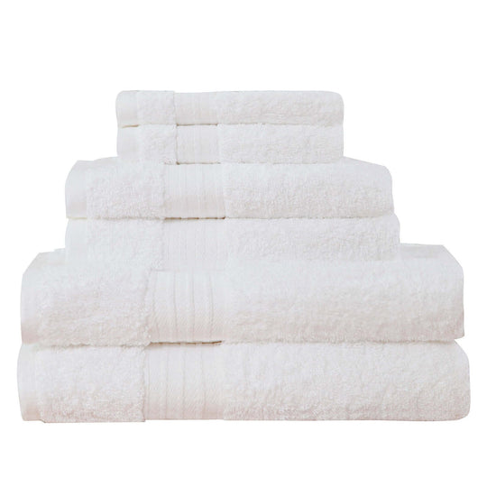 _label_, DSZ Product, feed-cond-new, feed-sl-free shipping, free-shipping, newLuxury 6 Piece Soft And Absorbent Cotton Bath Towel Set - White - Premium Home & Garden > Bathroom Accessories > Bath Towels & Robes from Linenland ! Shop Online Buy Now at S & D's Value Store Family Business Best Customer Service_label_, DSZ Product, feed-cond-new, feed-sl-free shipping, free-shipping, new