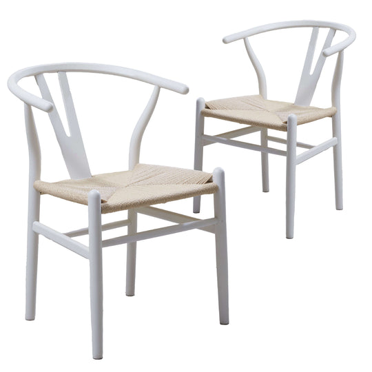 DSZ Product, feed-cond-new, feed-sl-DSZ Freight PayableWhite Hans Wegner Replica Wishbone Chairs (Set of 2) - Premium Furniture > Dining > Dining Set from DSZ ! Shop Online Buy Now at S & D's Value Store Family Business Best Customer ServiceDSZ Product, feed-cond-new, feed-sl-DSZ Freight Payable