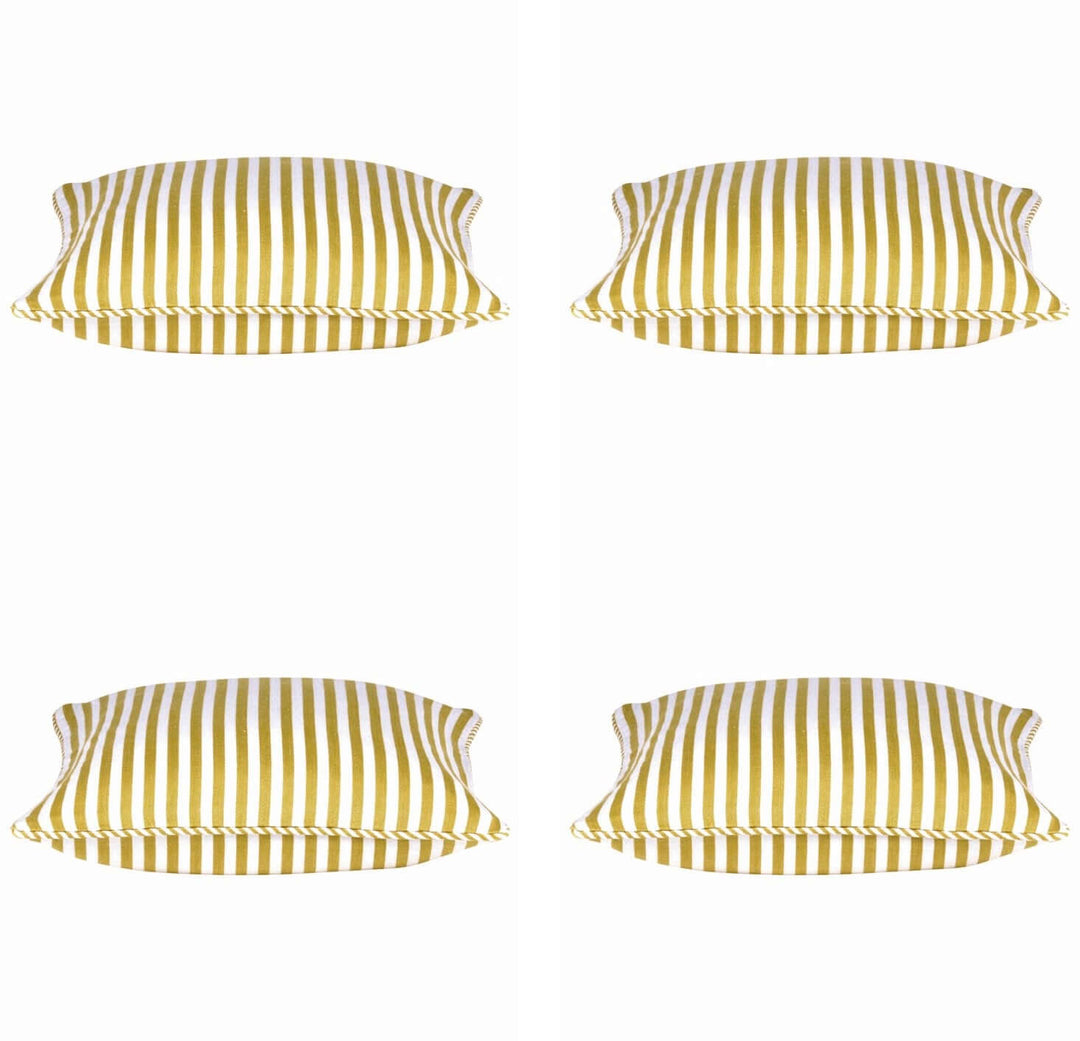 _label_, DSZ Product, feed-cond-new, feed-sl-free shipping, free-shippingPack Of 4 Dandi Mustard Yellow & White Striped Square Cushion Covers 40 X 40Cm - Premium Home & Garden > Decor > Cushions & Throws from En ! Shop Online Buy Now at S & D's Value Store Family Business Best Customer Service_label_, DSZ Product, feed-cond-new, feed-sl-free shipping, free-shipping