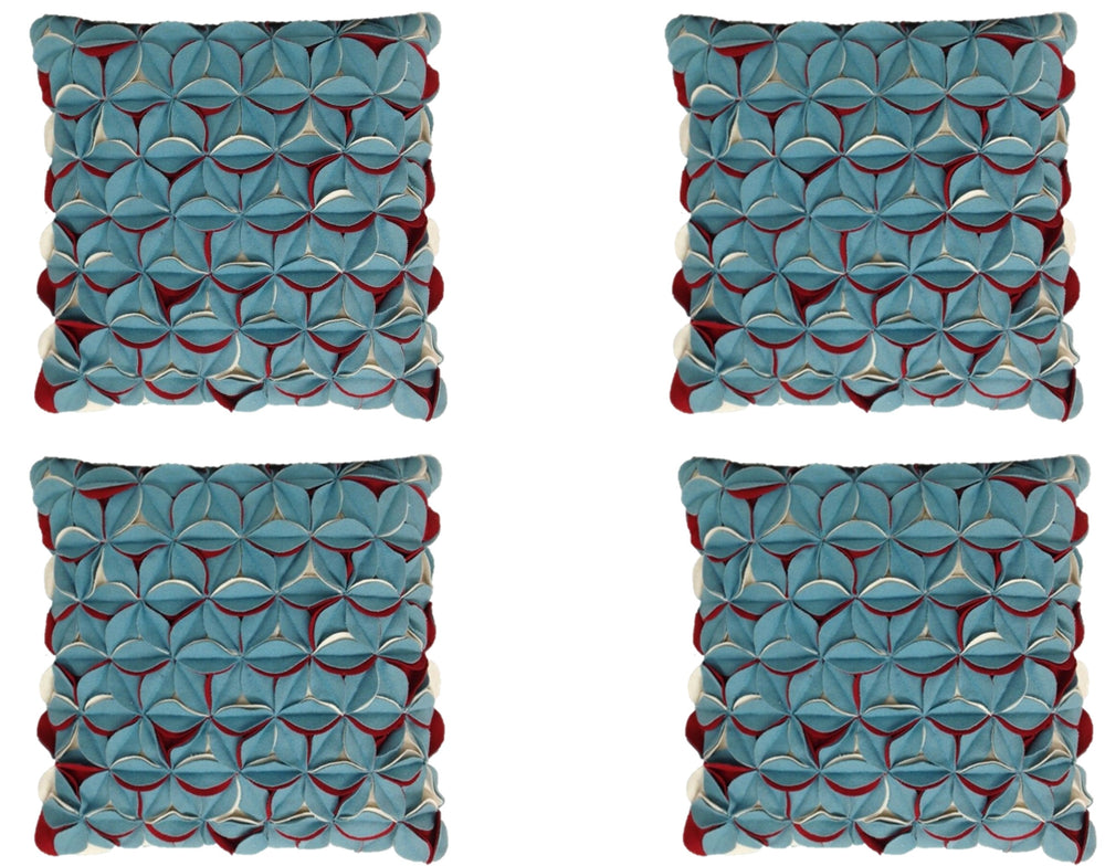 _label_, DSZ Product, feed-cond-new, feed-sl-free shipping, free-shipping, newPack Of 4 Covers Amelie Aqua Blue & Red 3D Texture Cushion Covers - Premium Furniture > Sofas > Sofa Accessories from En ! Shop Online Buy Now at S & D's Value Store Family Business Best Customer Service_label_, DSZ Product, feed-cond-new, feed-sl-free shipping, free-shipping, new