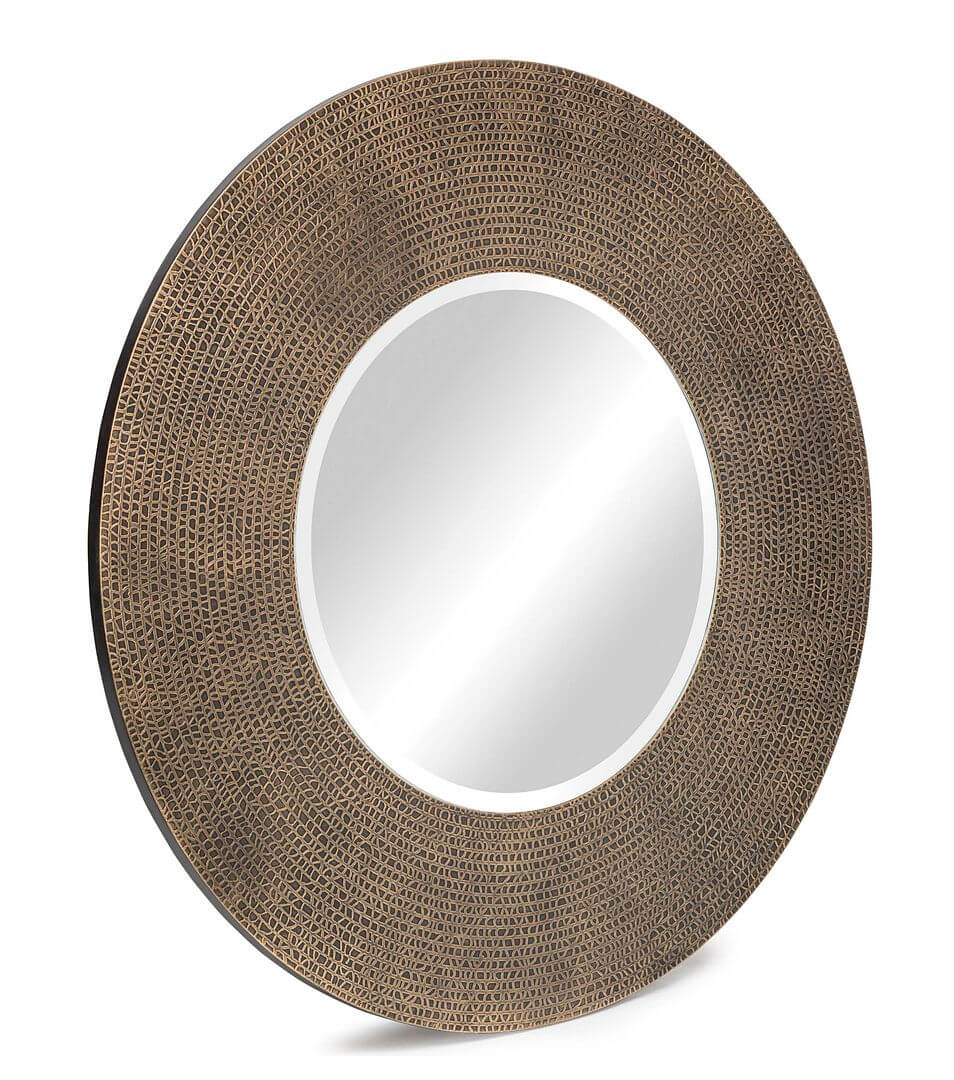 DSZ Product, feed-cond-new, feed-sl-DSZ Freight Payable, newRound Wall Mirror With Croc Pattern Frame In Gold Black Finish - Premium Home & Garden > Decor > Mirrors from Lirash ! Shop Online Buy Now at S & D's Value Store Family Business Best Customer ServiceDSZ Product, feed-cond-new, feed-sl-DSZ Freight Payable, new