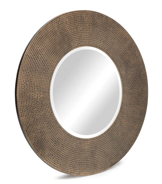 DSZ Product, feed-cond-new, feed-sl-DSZ Freight Payable, newRound Wall Mirror With Croc Pattern Frame In Gold Black Finish - Premium Home & Garden > Decor > Mirrors from Lirash ! Shop Online Buy Now at S & D's Value Store Family Business Best Customer ServiceDSZ Product, feed-cond-new, feed-sl-DSZ Freight Payable, new