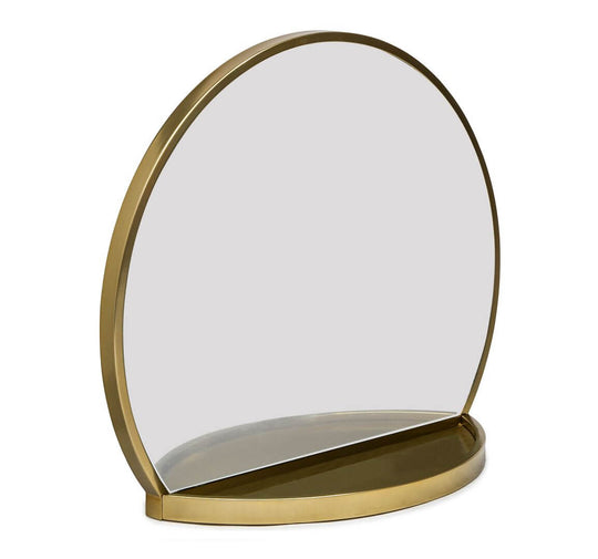 DSZ Product, feed-cond-new, feed-sl-DSZ Freight Payable, newRound Table Wall Mirror With Shelf Storage In Brass Finish - Premium Home & Garden > DIY > Kitchen & Bathroom DIY from Lirash ! Shop Online Buy Now at S & D's Value Store Family Business Best Customer ServiceDSZ Product, feed-cond-new, feed-sl-DSZ Freight Payable, new