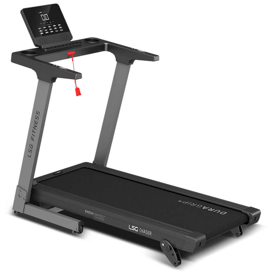 Affordable LSG Chaser 3 Treadmill with touchscreen, LCD display, and anti-slip DuraGrip belt for a comfortable workout experience.