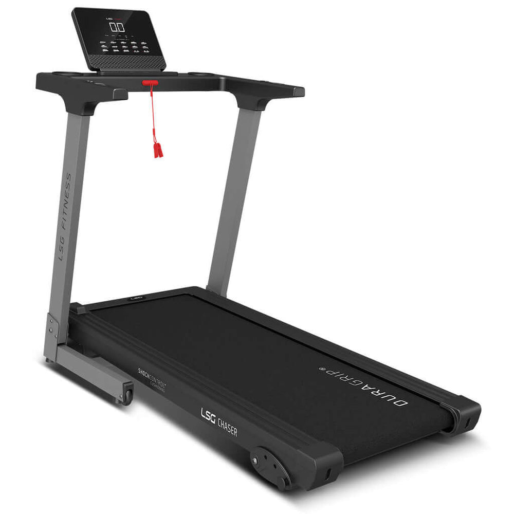 LSG Chaser 3 Treadmill with touchscreen control, DuraGrip belt, affordable and quality fitness equipment for home workouts.