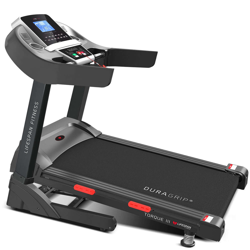 Lifespan Fitness Torque 3 treadmill with DuraGrip belt, showcasing affordable quality for an effective home workout experience.