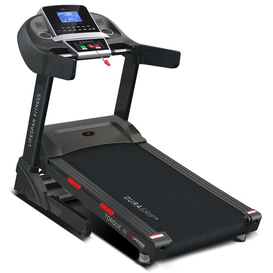 Lifespan Fitness Torque 3 Treadmill with DuraGrip belt and digital display, ideal for affordable home workouts.