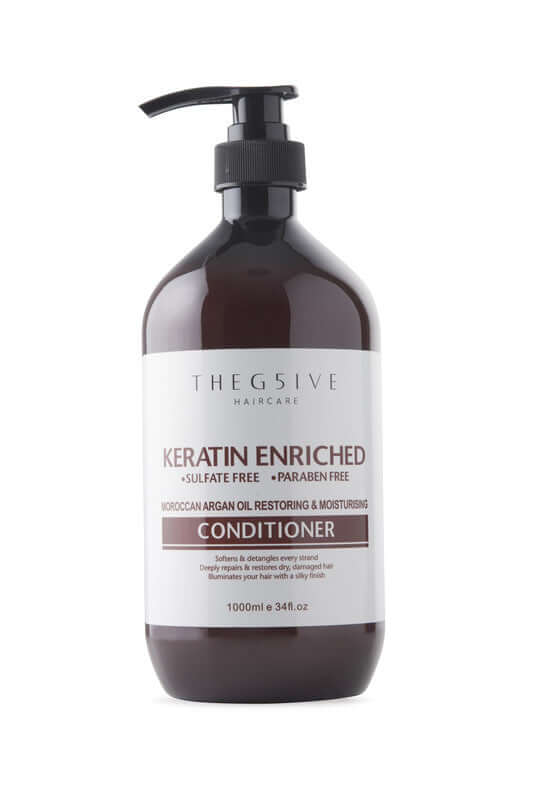 THE G5IVE Haircare Moroccan Argan Oil Conditioner, 1L, keratin enriched, affordable, sulfate & paraben free, for soft, revitalized hair