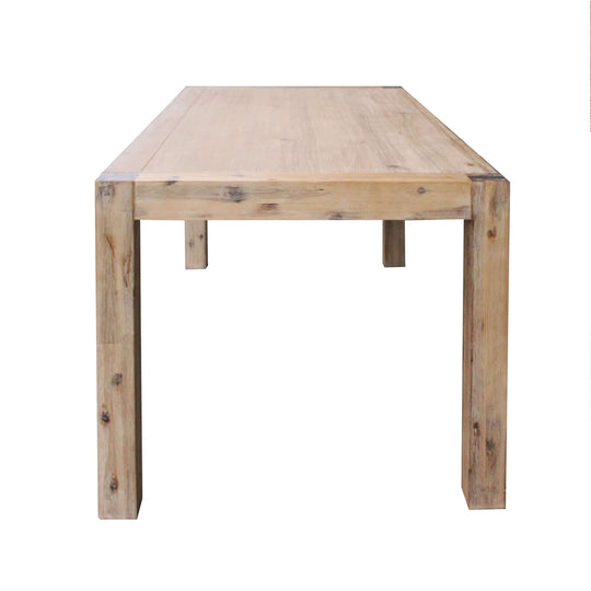 Dining Table 210cm with Solid Acacia Wooden Base in Oak Colour Minimal Design