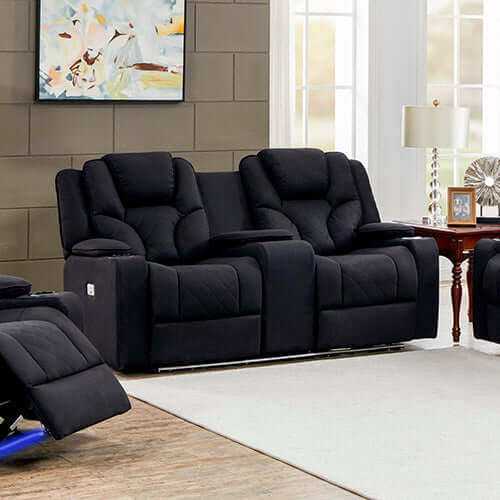 DSZ Product, feed-cond-new, feed-sl-DSZ Freight Payable, new3+2 Seater Electric Recliner Stylish Rhino Fabric Black Lounge Armchair With Led Features - Premium Furniture > Bar Stools & Chairs > Arm Chairs & Recliners from DSZ ! Shop Online Buy Now at S & D's Value Store Family Business Best Customer ServiceDSZ Product, feed-cond-new, feed-sl-DSZ Freight Payable, new