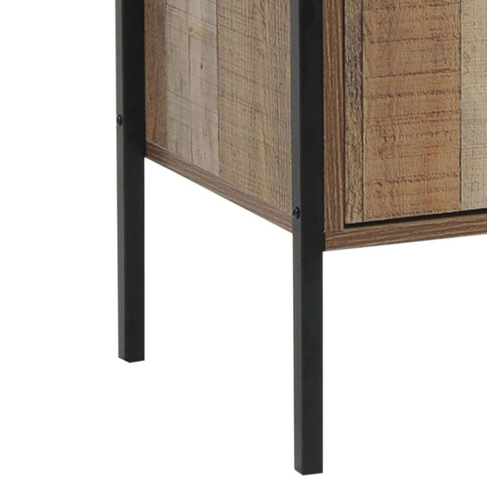 Oak-coloured Wine Cabinet made from natural wood-like Particle board. Classic elegance and smooth finish.