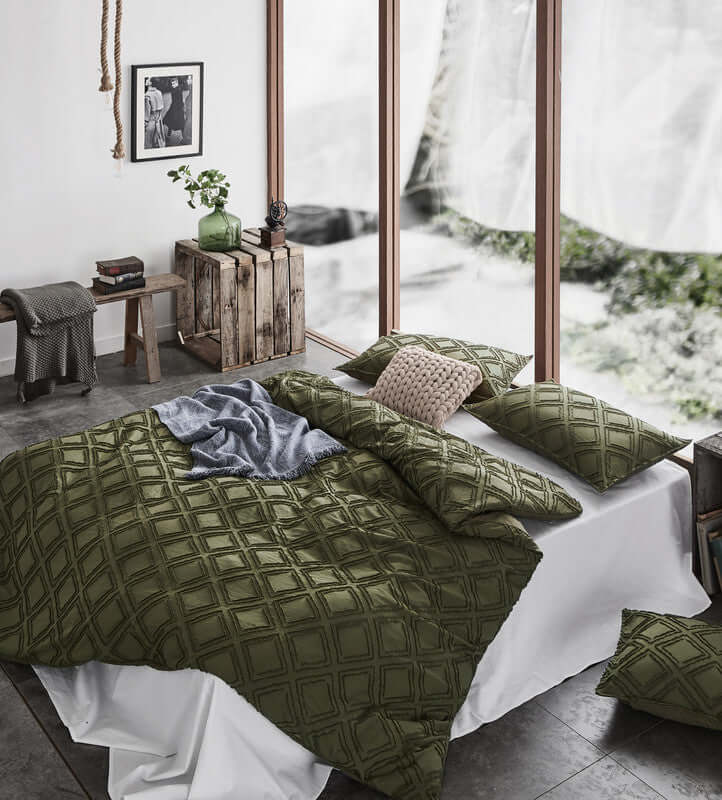 DSZ Product, feed-cond-new, feed-sl-DSZ Freight PayableTufted Ultra Soft Microfiber Quilt Cover Set - Single Khaiki Green - Premium Home & Garden > Bedding > Duvet Covers from Cleverpolly ! Shop Online Buy Now at S & D's Value Store Family Business Best Customer ServiceDSZ Product, feed-cond-new, feed-sl-DSZ Freight Payable