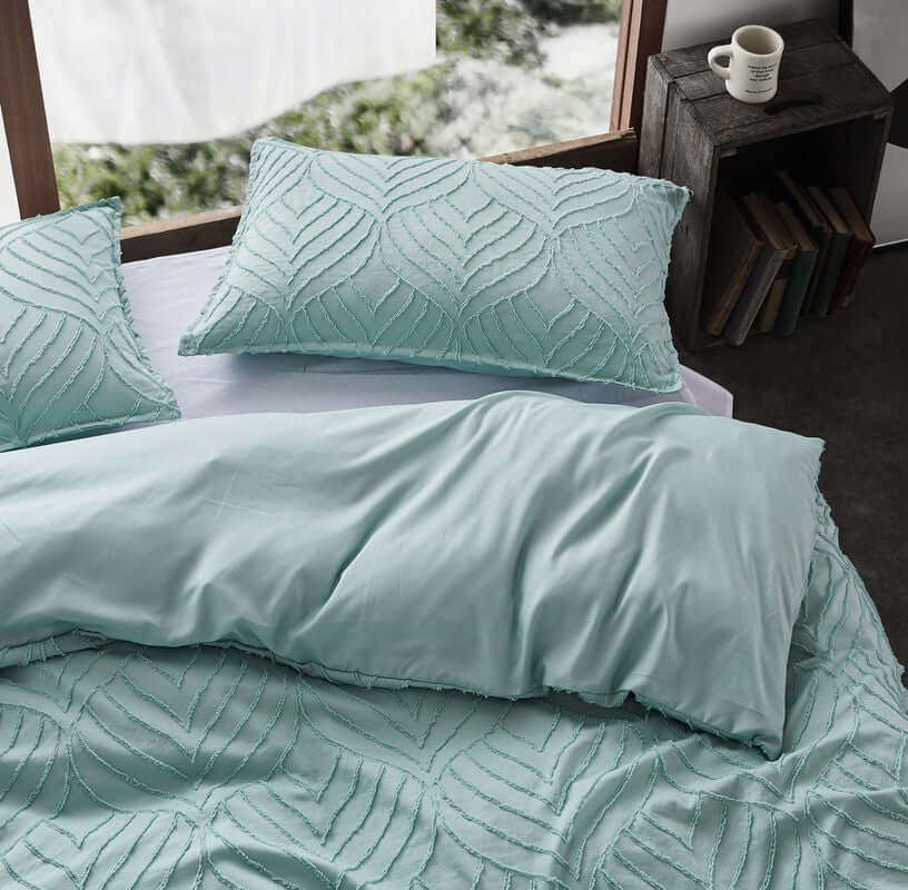 DSZ Product, feed-cond-new, feed-sl-DSZ Freight PayableTufted Ultra Soft Microfiber Quilt Cover Set - Single Sage Green - Premium Home & Garden > Bedding > Bed Sheets from Cleverpolly ! Shop Online Buy Now at S & D's Value Store Family Business Best Customer ServiceDSZ Product, feed-cond-new, feed-sl-DSZ Freight Payable