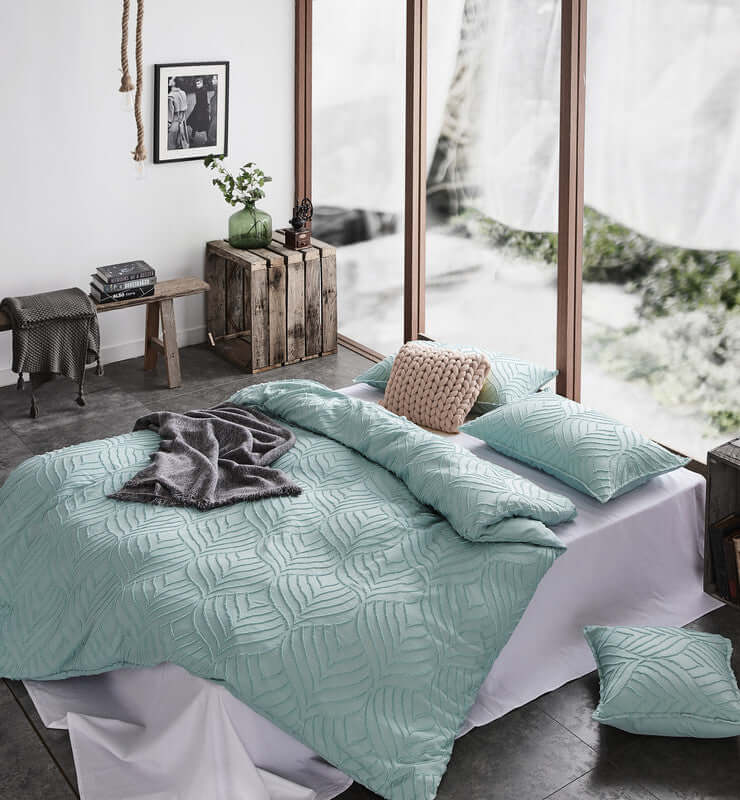 DSZ Product, feed-cond-new, feed-sl-DSZ Freight PayableTufted Ultra Soft Microfiber Quilt Cover Set - Single Sage Green - Premium Home & Garden > Bedding > Bed Sheets from Cleverpolly ! Shop Online Buy Now at S & D's Value Store Family Business Best Customer ServiceDSZ Product, feed-cond-new, feed-sl-DSZ Freight Payable