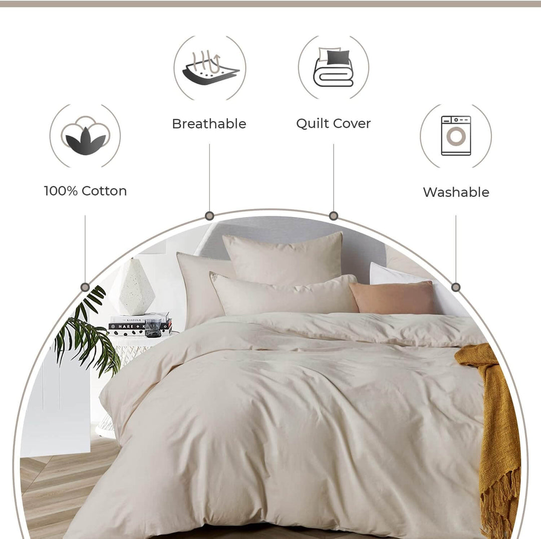 DSZ Product, feed-cond-new, feed-sl-DSZ Freight Payable100% Cotton Vintage Washed Bed Quilt Cover Set (2Pcs) - Natural - Single - Premium Home & Garden > Bedding > Quilts & Duvets from Gioia Casa ! Shop Online Buy Now at S & D's Value Store Family Business Best Customer ServiceDSZ Product, feed-cond-new, feed-sl-DSZ Freight Payable