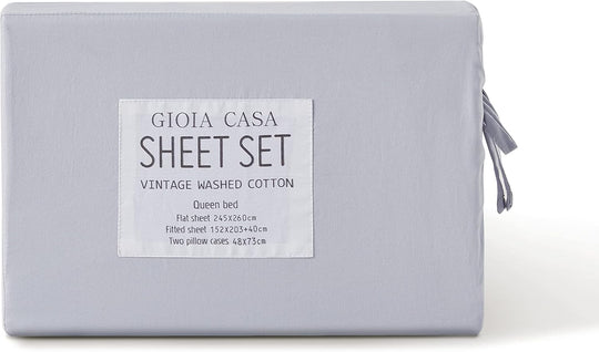 DSZ Product, feed-cond-new, feed-sl-DSZ Freight PayableVintage Washed 100% Cotton Sheet Set With 1 Pillowcases - Silver - Single - Premium Home & Garden > Bedding > Bed Sheets from Gioia Casa ! Shop Online Buy Now at S & D's Value Store Family Business Best Customer ServiceDSZ Product, feed-cond-new, feed-sl-DSZ Freight Payable