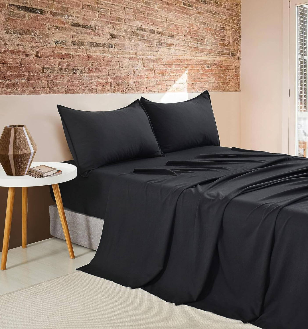 DSZ Product, feed-cond-new, feed-sl-DSZ Freight PayableVintage Washed Microfibre Sheet Set With 1 Pillowcase - Black - Single - Premium Home & Garden > Bedding > Bed Sheets from Cleverpolly ! Shop Online Buy Now at S & D's Value Store Family Business Best Customer ServiceDSZ Product, feed-cond-new, feed-sl-DSZ Freight Payable