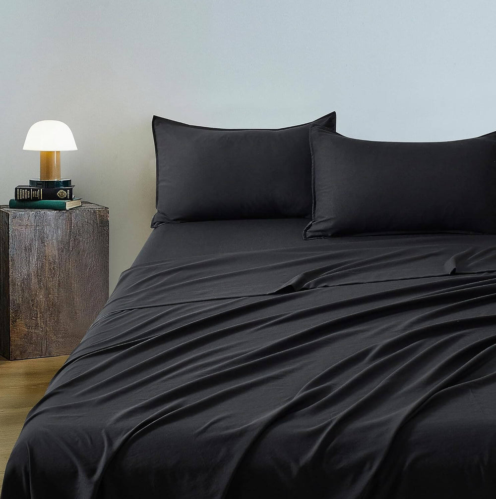 DSZ Product, feed-cond-new, feed-sl-DSZ Freight PayableVintage Washed Microfibre Sheet Set With 1 Pillowcase - Black - Single - Premium Home & Garden > Bedding > Bed Sheets from Cleverpolly ! Shop Online Buy Now at S & D's Value Store Family Business Best Customer ServiceDSZ Product, feed-cond-new, feed-sl-DSZ Freight Payable