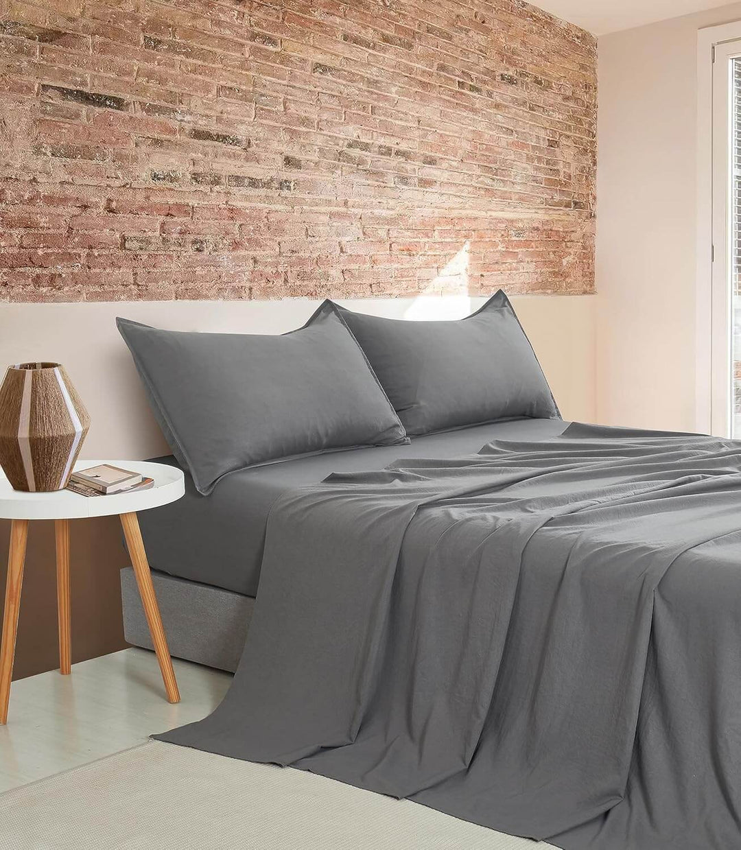 DSZ Product, feed-cond-new, feed-sl-DSZ Freight PayableVintage Washed Microfibre Sheet Set With 1 Pillowcase - Grey - Single - Premium Home & Garden > Bedding > Bed Sheets from Cleverpolly ! Shop Online Buy Now at S & D's Value Store Family Business Best Customer ServiceDSZ Product, feed-cond-new, feed-sl-DSZ Freight Payable