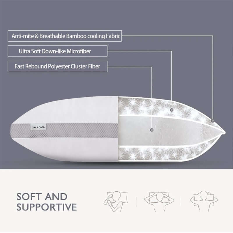 DSZ Product, feed-cond-new, feed-sl-DSZ Freight PayableLuxury Bamboo Cooling Twin Pack Plush Down - Like Pillows - Premium Home & Garden > Bedding > Pillows from Gioia Casa ! Shop Online Buy Now at S & D's Value Store Family Business Best Customer ServiceDSZ Product, feed-cond-new, feed-sl-DSZ Freight Payable