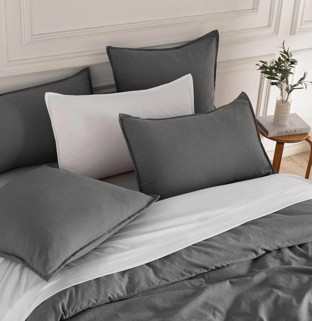 DSZ Product, feed-cond-new, feed-sl-DSZ Freight PayableVintage Washed Microfibre Quilt Cover Set (3Pcs) - Grey - Double Size - Premium Home & Garden > Bedding > Quilts & Duvets from Cleverpolly ! Shop Online Buy Now at S & D's Value Store Family Business Best Customer ServiceDSZ Product, feed-cond-new, feed-sl-DSZ Freight Payable