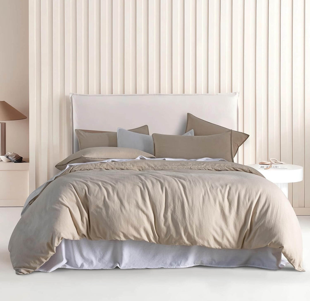 DSZ Product, feed-cond-new, feed-sl-DSZ Freight PayableVintage Washed Microfibre Quilt Cover Set (3Pcs) - Linen - Double Size - Premium Home & Garden > Bedding > Quilts & Duvets from Cleverpolly ! Shop Online Buy Now at S & D's Value Store Family Business Best Customer ServiceDSZ Product, feed-cond-new, feed-sl-DSZ Freight Payable