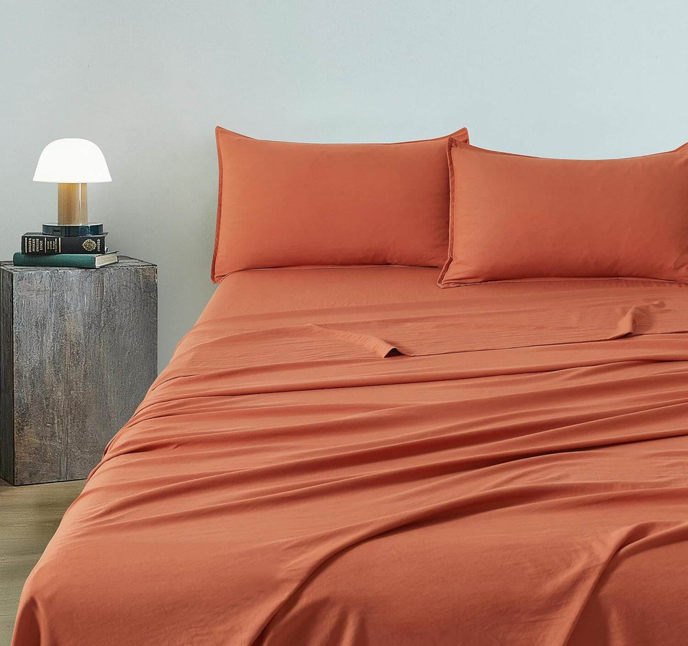 DSZ Product, feed-cond-new, feed-sl-DSZ Freight PayableVintage Washed Microfibre Sheet Set With 2 Pillowcases - Terracotta - Double - Premium Home & Garden > Bedding > Bed Sheets from Cleverpolly ! Shop Online Buy Now at S & D's Value Store Family Business Best Customer ServiceDSZ Product, feed-cond-new, feed-sl-DSZ Freight Payable