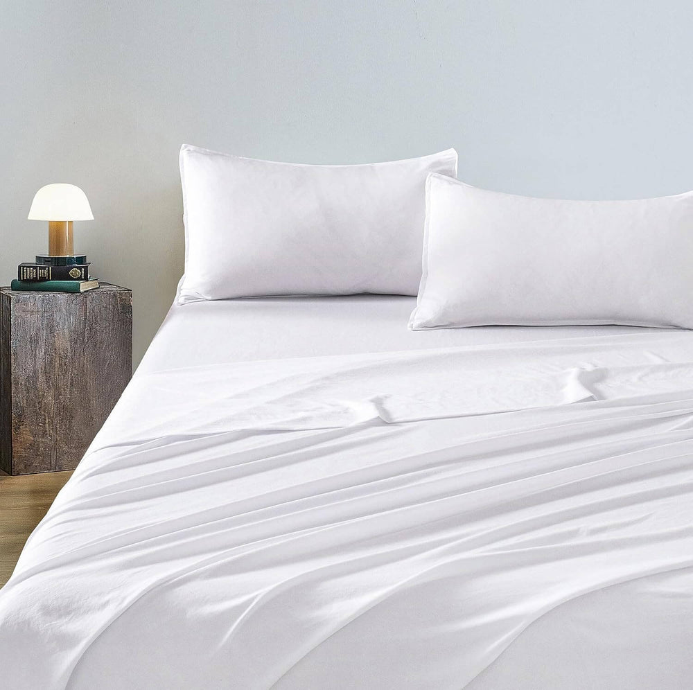 DSZ Product, feed-cond-new, feed-sl-DSZ Freight PayableVintage Washed Microfibre Sheet Set With 2 Pillowcases - White - Double - Premium Home & Garden > Bedding > Bed Sheets from Cleverpolly ! Shop Online Buy Now at S & D's Value Store Family Business Best Customer ServiceDSZ Product, feed-cond-new, feed-sl-DSZ Freight Payable