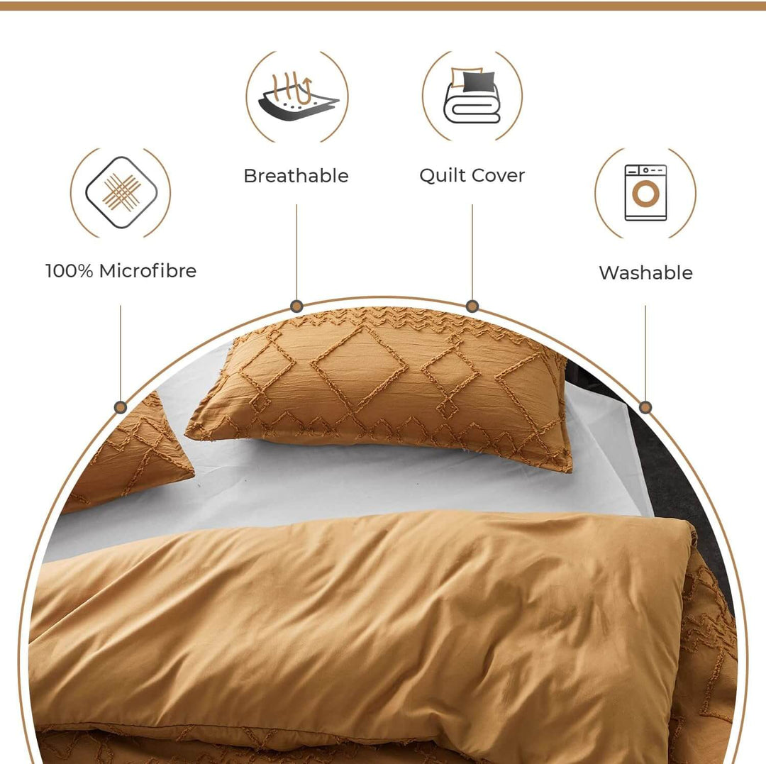 DSZ Product, feed-cond-new, feed-sl-DSZ Freight Payable100% Premium Brushed Microfibre Tufted (3Pcs) Quilt Cover Set - Caramel - Queen Size - Premium Home & Garden > Bedding > Quilts & Duvets from Cleverpolly ! Shop Online Buy Now at S & D's Value Store Family Business Best Customer ServiceDSZ Product, feed-cond-new, feed-sl-DSZ Freight Payable